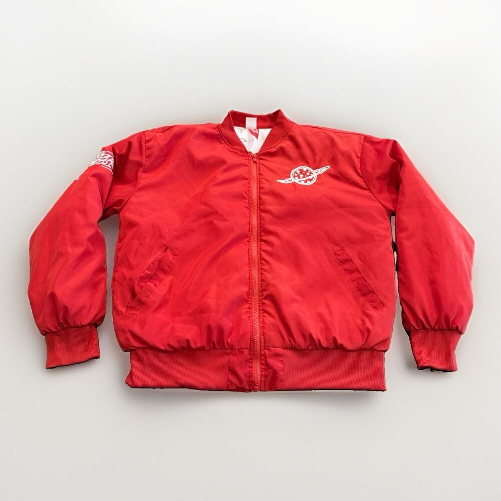 Toy Story Pizza Planet Mens Red Spirit Disney Pixar Full Zip Bomber Jacket M